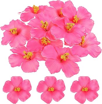 KESYOO 10Pcs Hawaiian Faux Flower Artificial Hibiscus Flowers