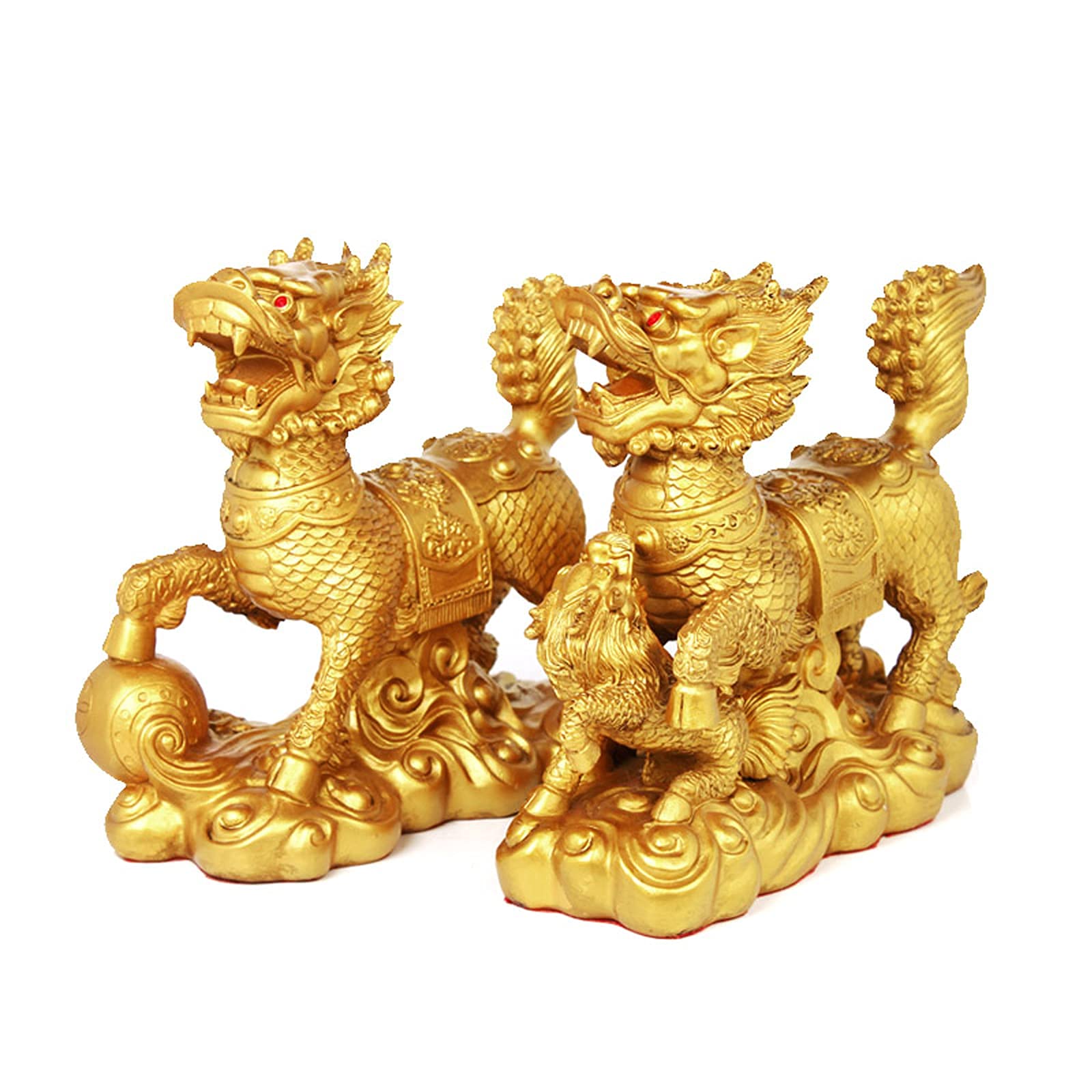 Figurine Qilin dorée pour attirer la richesse et harmoniser les énergies
