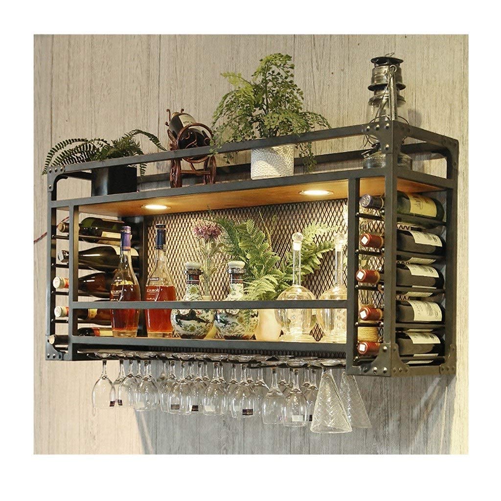 Armoire à vin murale créative en fer forgé de haute qualité avec rangements
