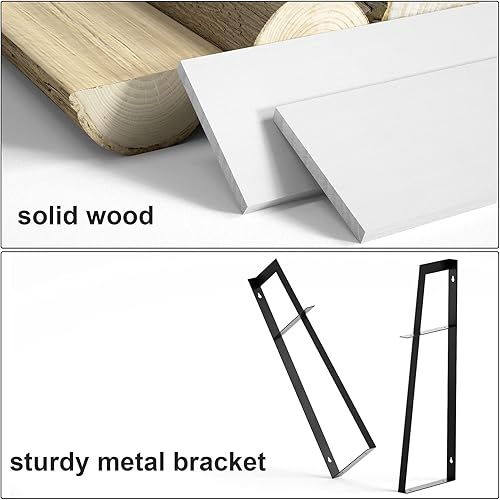 Miniatura 6 de SRIWATANA Estantes de pared flotantes, estantes de madera rústica, estantes de libros, montados en la pared, decoración perfecta para habitación