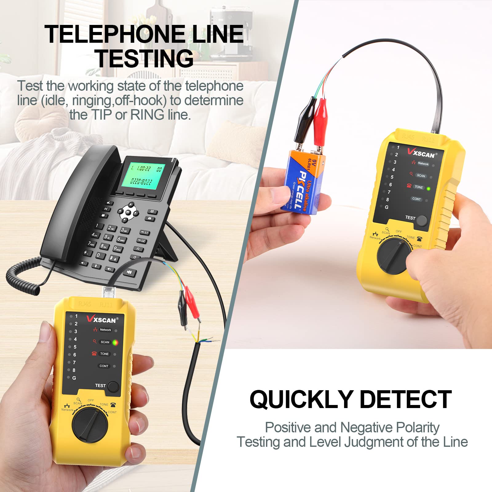 Snapklik.com : Network Cable Tester, VXSCAN Cable Tester Line Finder ...