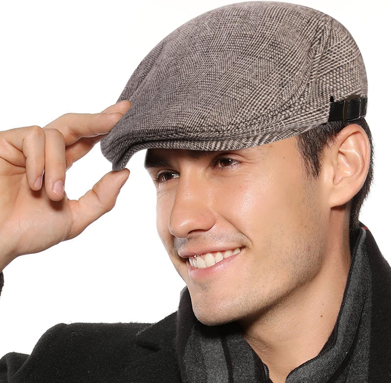 Mens Newsboy Cap Winter Beret Hat Cabbie Flat Cap