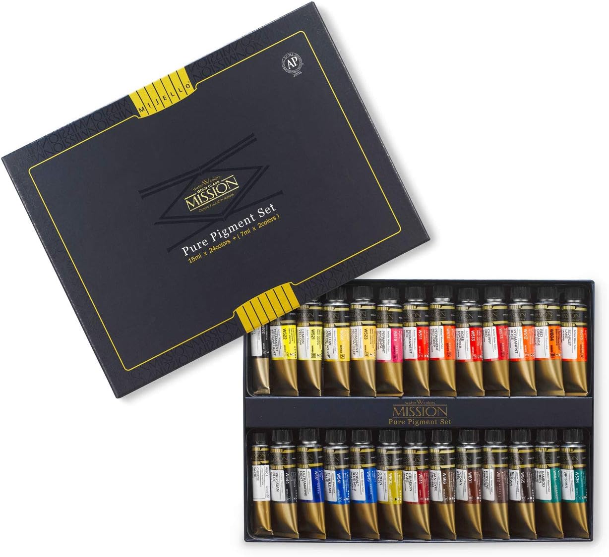Mijello Mission Gold Class Pure Pigment Watercolors Set MWC-1524P 15 Milliliter x 24 Colors (7 Milliliter x 2ea)