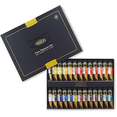 CrushOn Mission Gold Class Pure Pigment Watercolors Set 15 Milliliter x 24 Colors (7 Milliliter x 2ea) with 24 Space Palette by CrushOn
