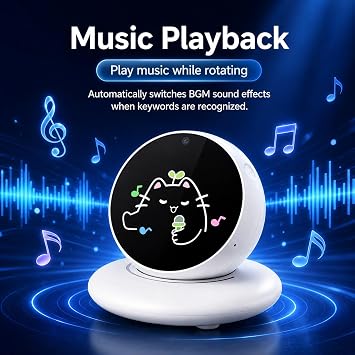 Intelligent AI Voice Robot for Car Dashboard, Voice Activated Interactive Electronic Companion, Hands-Free Smart Driving Assistant, Cute Vehicle Traveling Gadget for Adults(White)