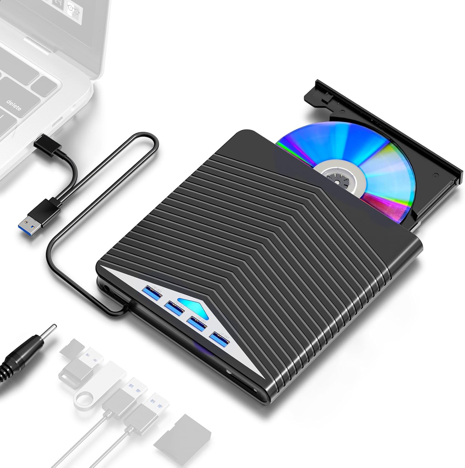 Wired Mechanical Numpad & External CD/DVD Drive for Laptop
