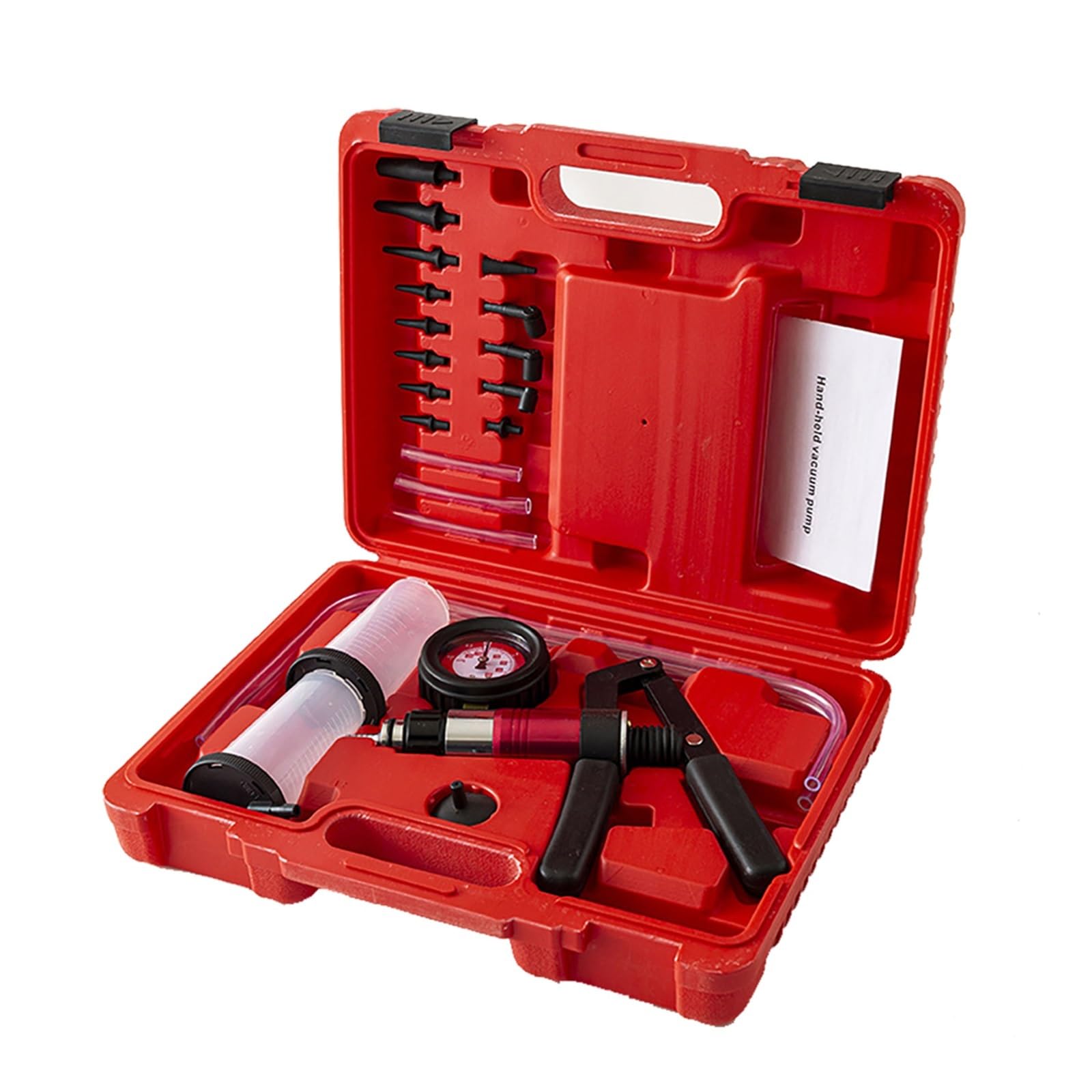 Vacuum Pump, Manual Brake Bleeder Vacuum Pump Kit Hand Held Brake Bleeder Tester Set Car Brake Bleeding Pumping Vacuum Pressure Gauge Adapter