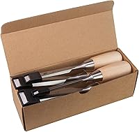 Vista 6 de Juego de 4 cinceles con borde biselado de 1/4 pulgada (6mm), 1/2 pulgada (12mm), 3/4 pulgada (20mm), 1 pulgada (26mm) con mangos de carpintero