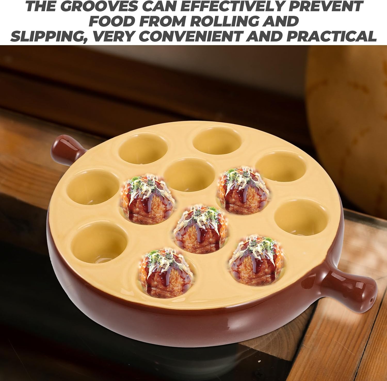 Ceramic Escargot Serving Dish Handle, 12 Holes Snail Baking Plate for Grilled Shellfish, Oven Safe, Suitable for Home and Restaurant