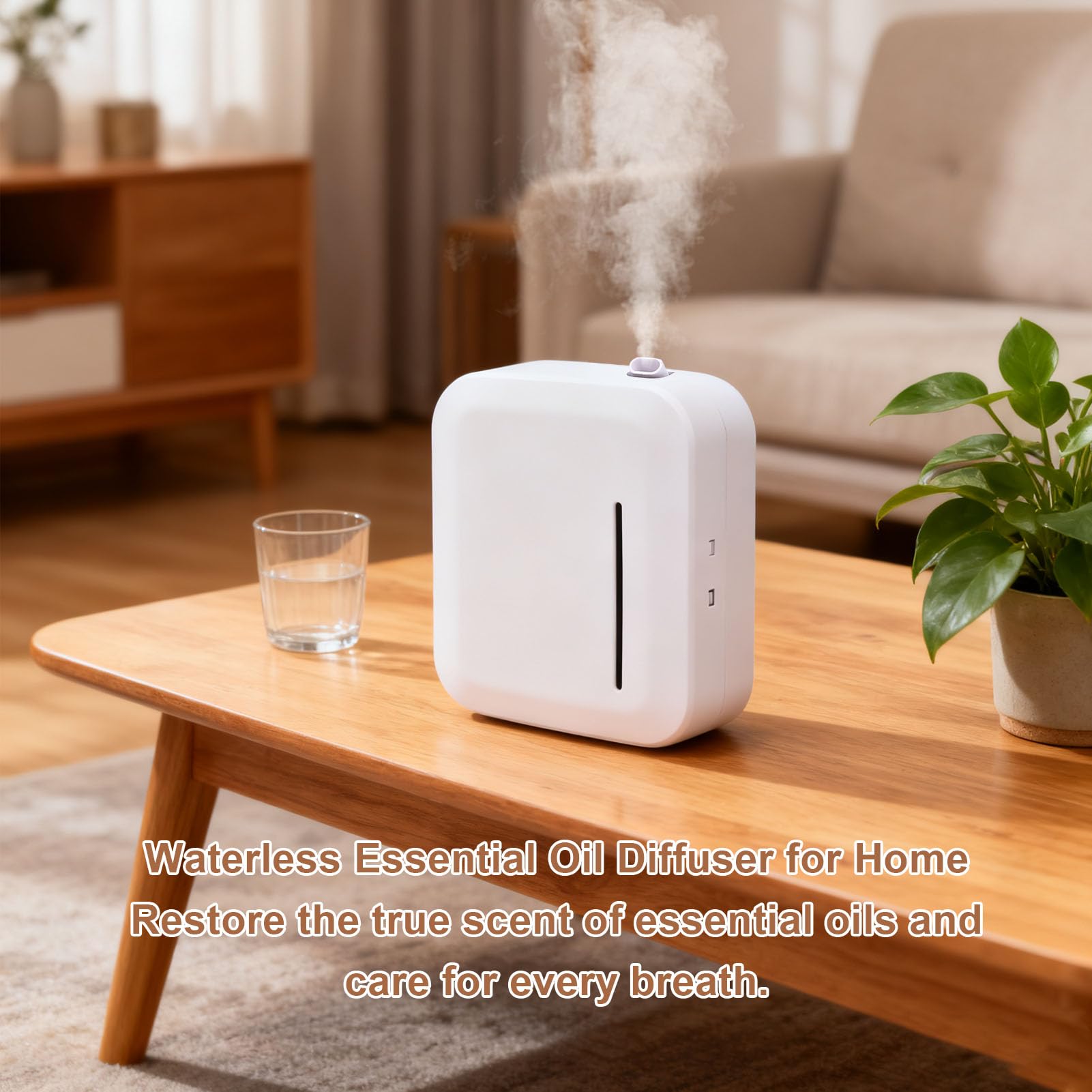 Diffusore Intelligente di Oli Essenziali, Diffusore di Profumo 'acqua in PP con Controllo App, Atomizzatore Ad Aria Fredda da 150 Ml, Alimentato a Batteria o Plug-in per Uso Commerciale in