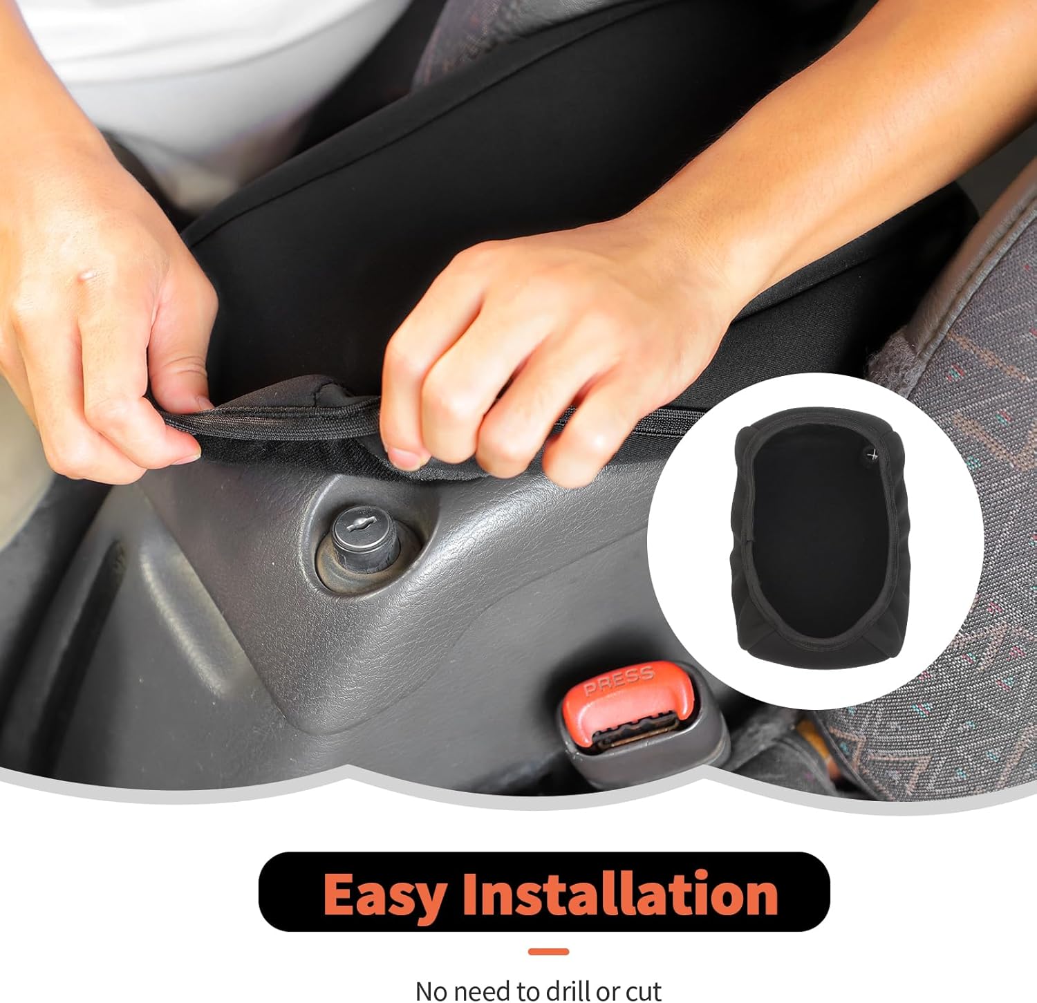 RT-TCZ Center Console Armrest Box Pad Cover for Jeep Wrangler TJ 1997-2006