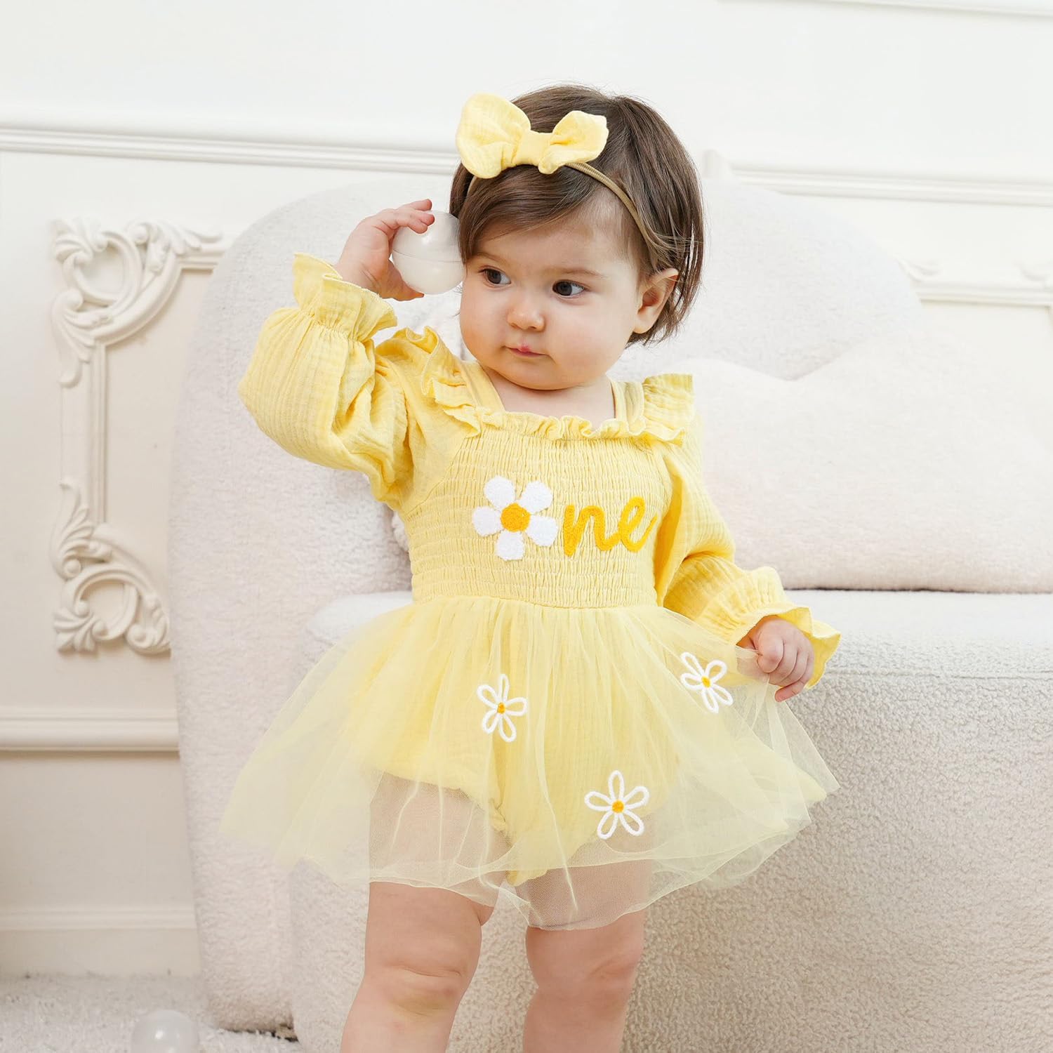 HONGTEYA Baby Girl 1st Birthday Outfit First Birthday Gifts Long Sleeve Tulle Dress One Year Old Bodysuit Clothes - Image 5