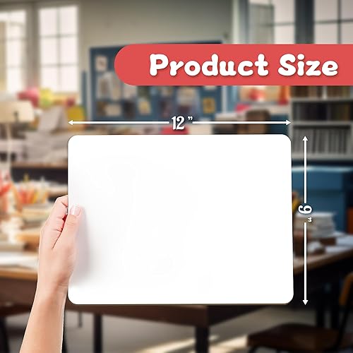 Miniatura 2 de Pizarra blanca de borrado en seco, paquete de aulas, mini pizarras blancas de 9 x 12 pulgadas, pizarras blancas personales de doble cara para