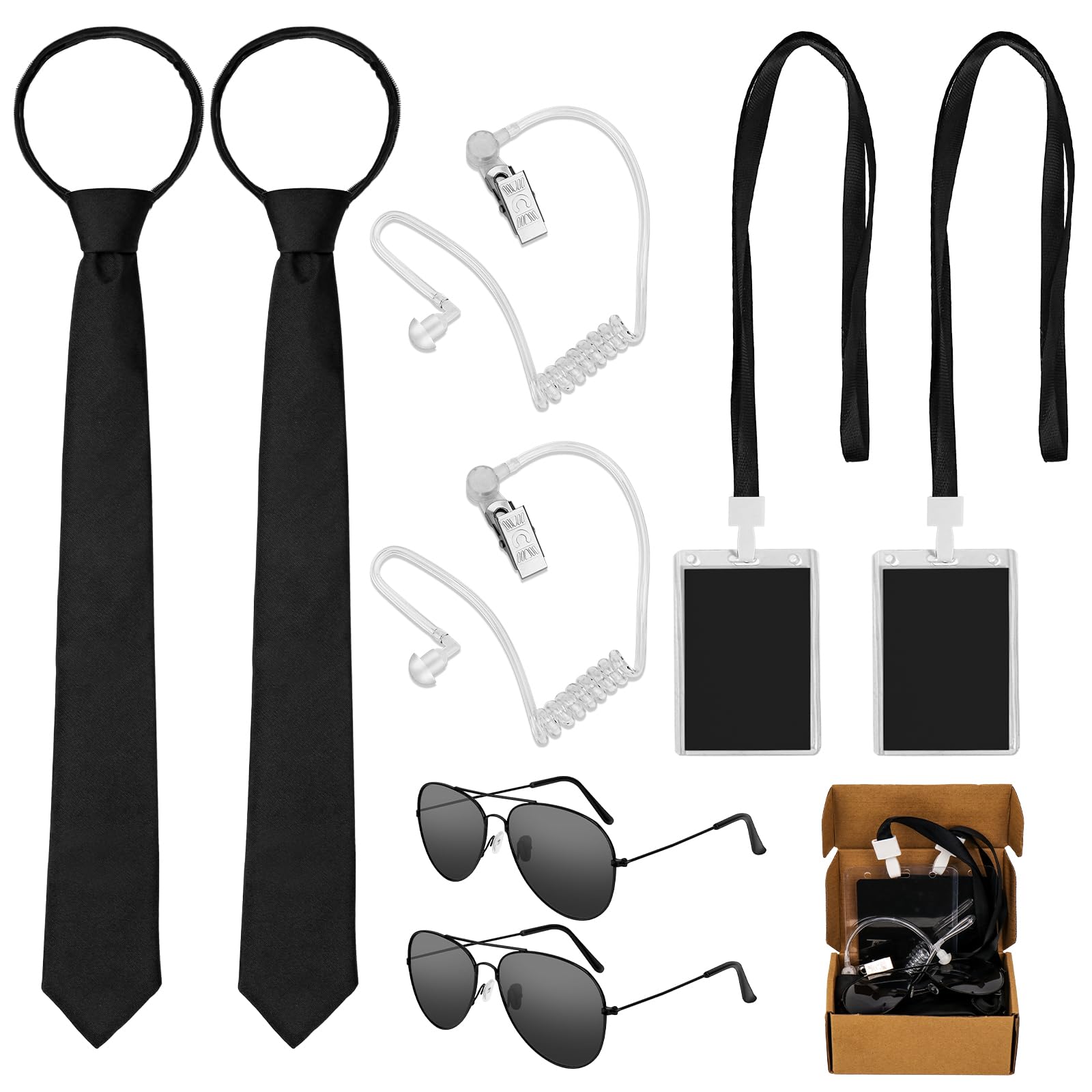 Dreamtop Agent Costume Set - Secret Security Guard Costume Accessories for Halloween Cosplay Party Dress Up