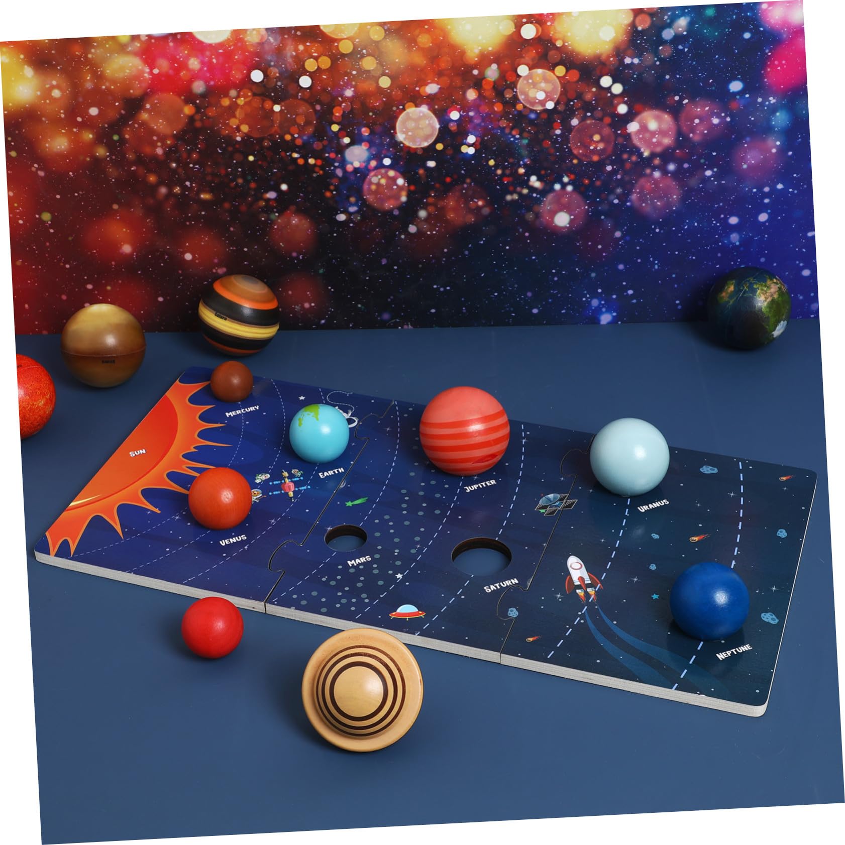 ERINGOGO Puzzle Solare del Otto Pianeti in Legno per Bambini | Superficie Liscia, Sicuro da Usare, Board da Gioco Educativa, Adatta a Piccoli Appassionati di Astronomia