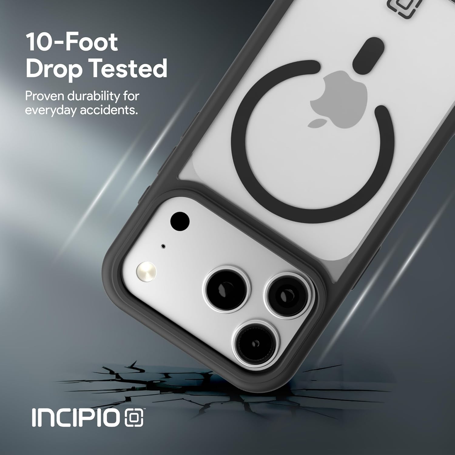 Incipio - Velocity iPhone 17, Magsafe Compatible Phone Case, 10ft-12ft Drop Tested, Ultra Durable & Shock Absorbing, Scratch Resistant & Slim Profile (Black/Clear)