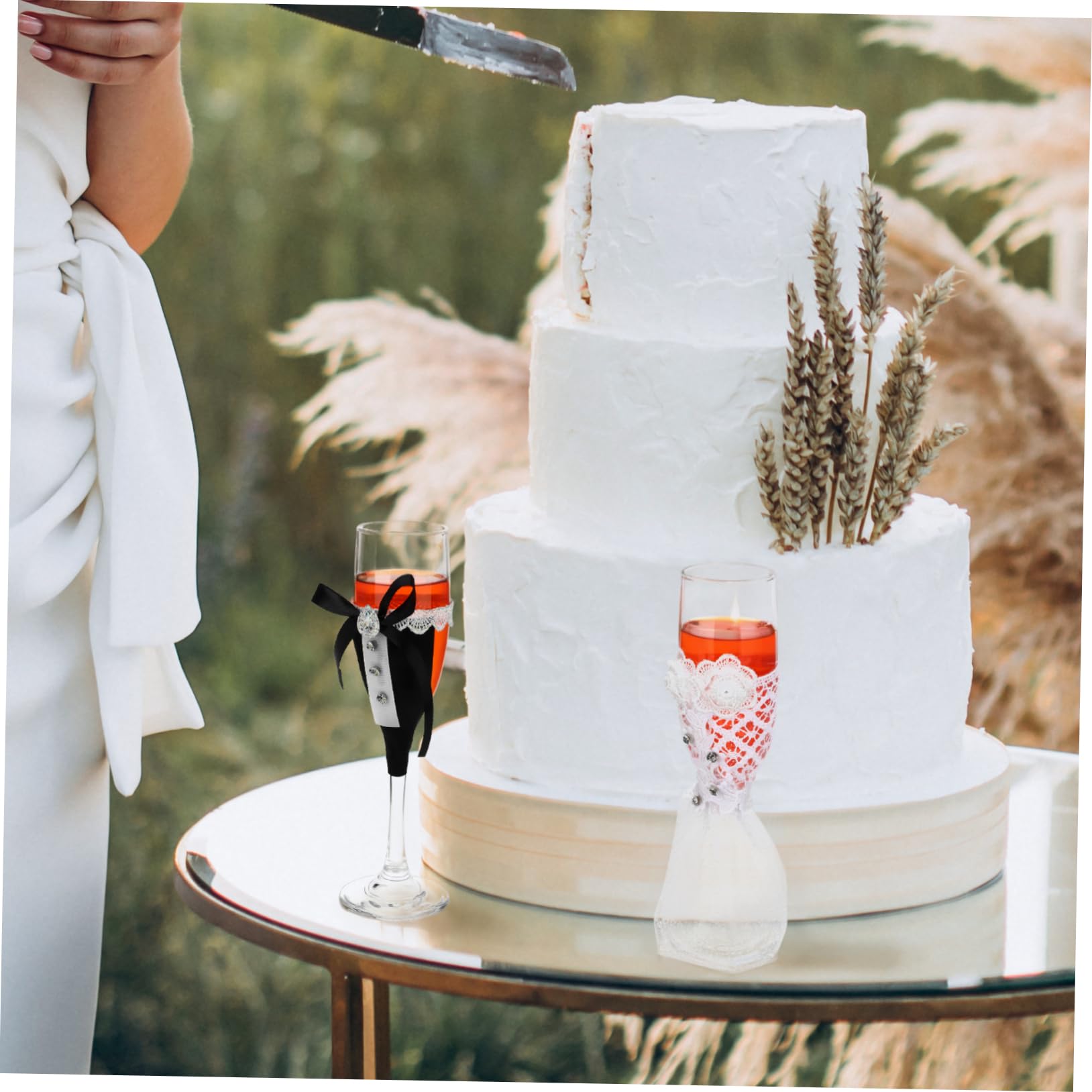 Alipis Copas de Brindis de Boda Novios, 1 Juego de Vidrio