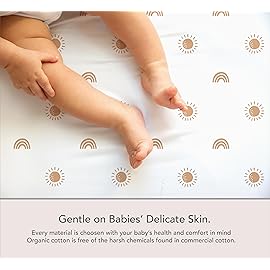 100% Organic Cotton Jersey Fitted Bassinet Sheets. 3 Pk Adapts to Oval, Hourglass & Rectangle Shaped Bassinet Pads. Fits Halo, Snoo, Graco, Baby Delight and Most Other Standard Size Bassinets. Sky