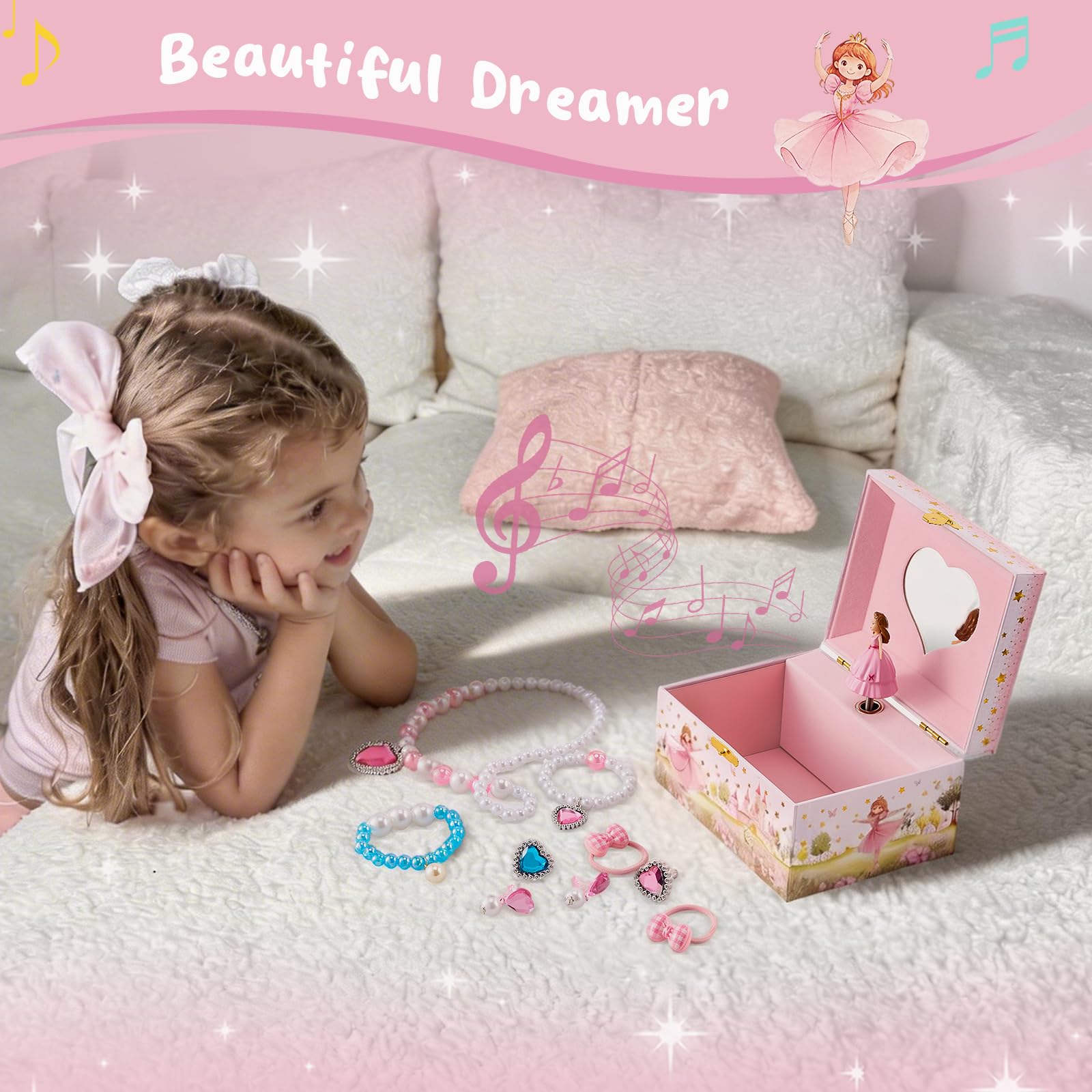 Amazon｜ProCase ミュージカル プリンセス ジュエリー ボックス 女の子