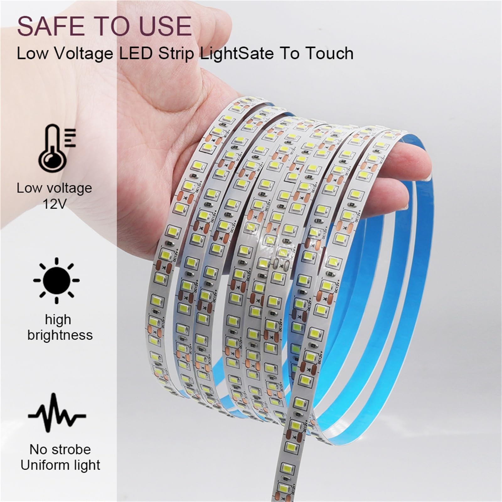 Tira LED DC 12 V (rollo M) | SMD 2835 120 LEDs/m, rojo/azul/rosa/amarillo (rojo, 6 unidades x 5 m)