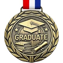 Donrime 2026 Graduation Medal - 3 Inch Gold Award Medals with Neck Ribbons for Graduates, Classroom Rewards for Teachers, School Competitions, Sports Events