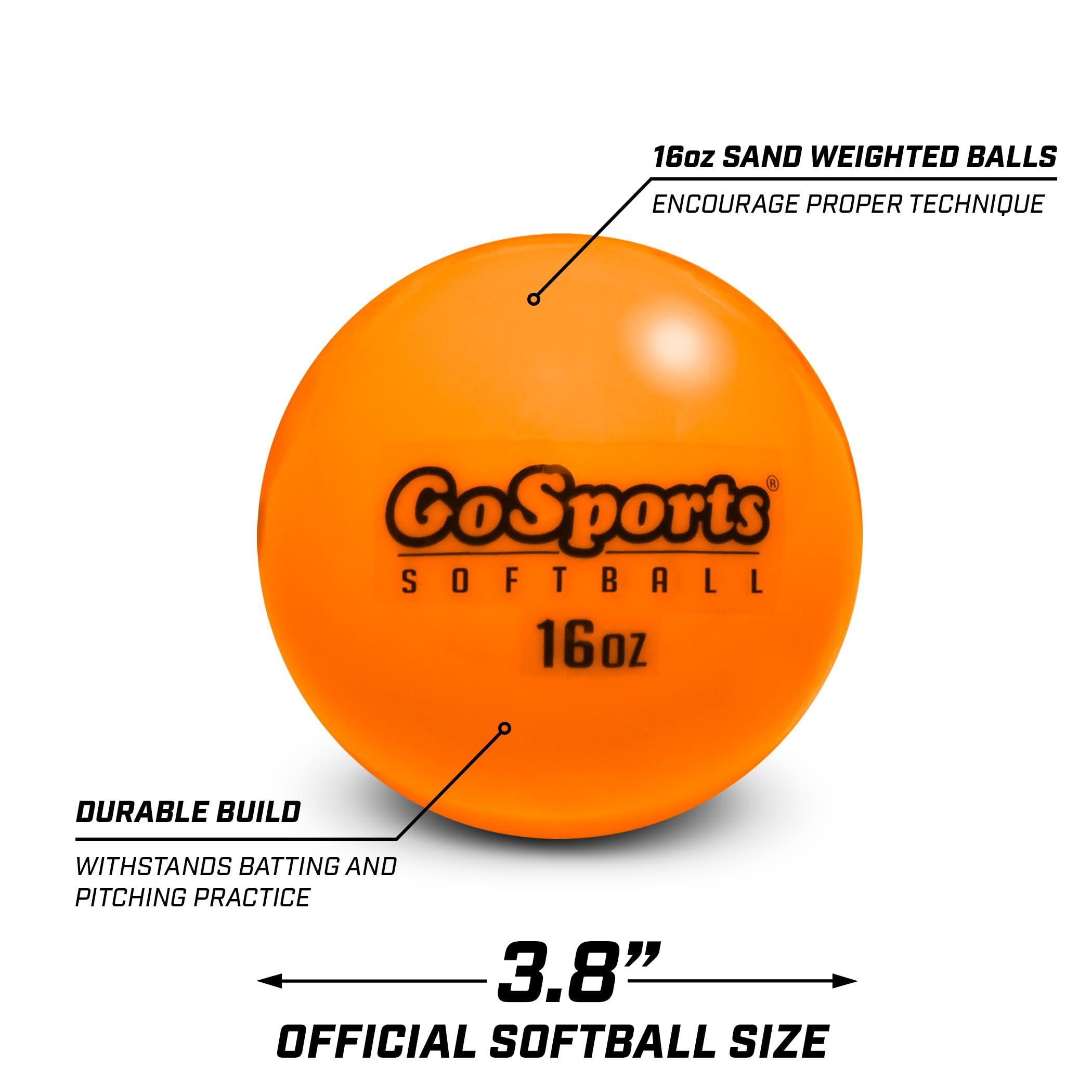 GoSports Weighted Training Balls - Hitting & Pitching Training for All Skill Levels - Improve Power and Mechanics, Choose Baseball or Softball