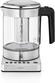 WMF Hervidor Kitchenminis - Hervidor eléctrico para té de 1900 W y 1.0 l de capacidad, jarra de cristal, acabados de acero...