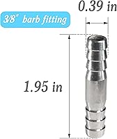 Vista 2 de Acoplador redondo de acero inoxidable de 38 pulgadas con abrazaderas de tubo de acero inoxidable para aguacombustibleaire (paquete de 10)