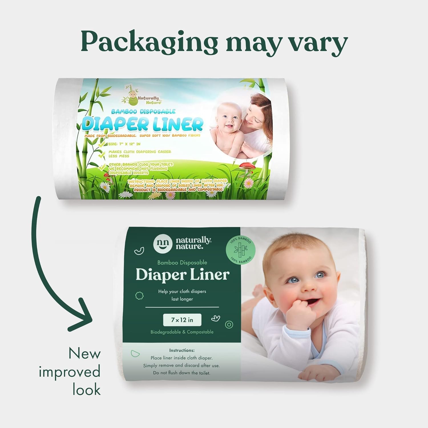 Naturally Natures Bamboo Diaper Liners 400 Sheets (4 Pack) Gentle and Soft, Chlorine and Dye-Free, Unscented, Biodegradable Inserts (Set of 4) 400 Liners : Baby