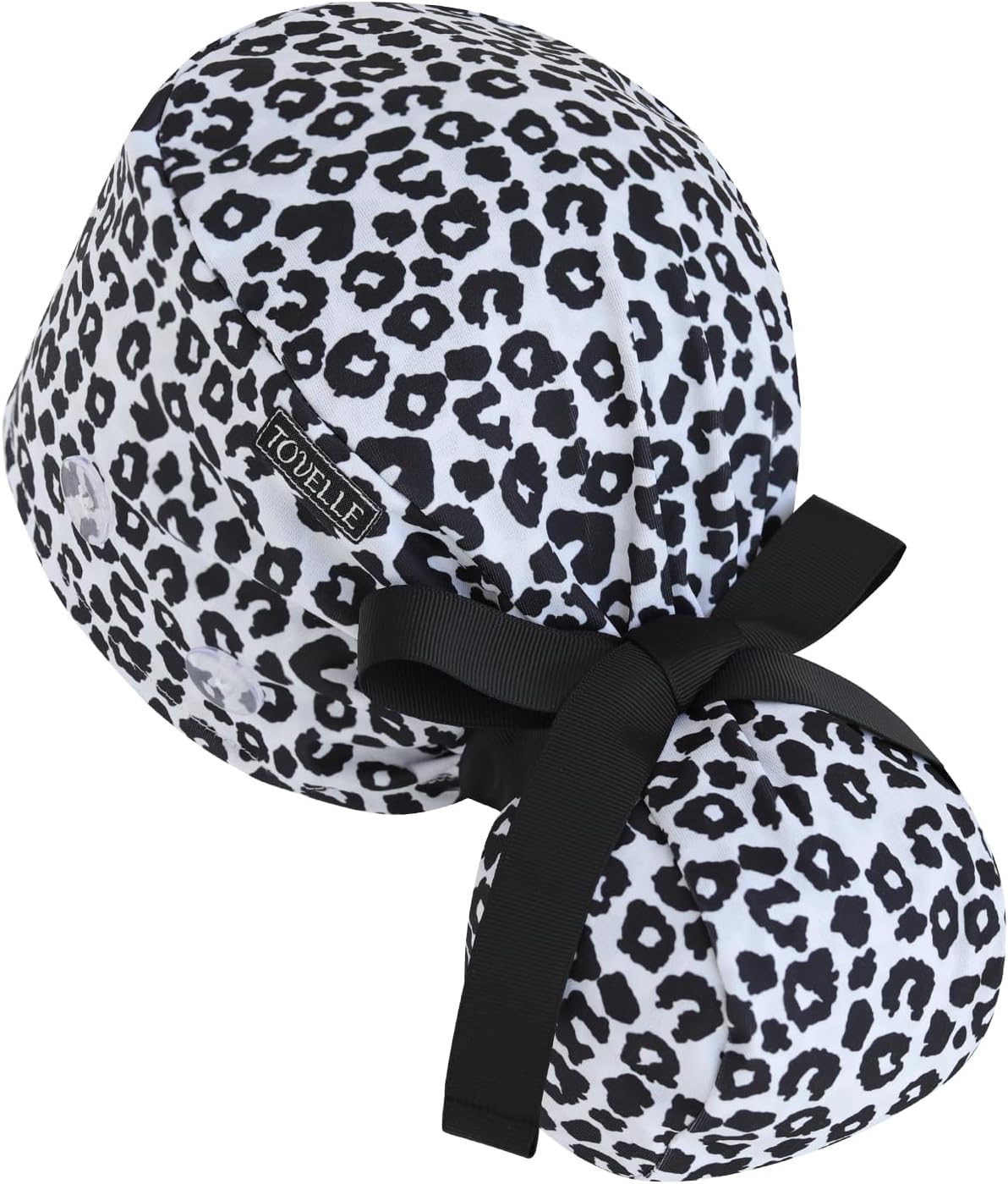Scrub Caps Women Ponytail, Surgical Hat with Buttons and Sweatband