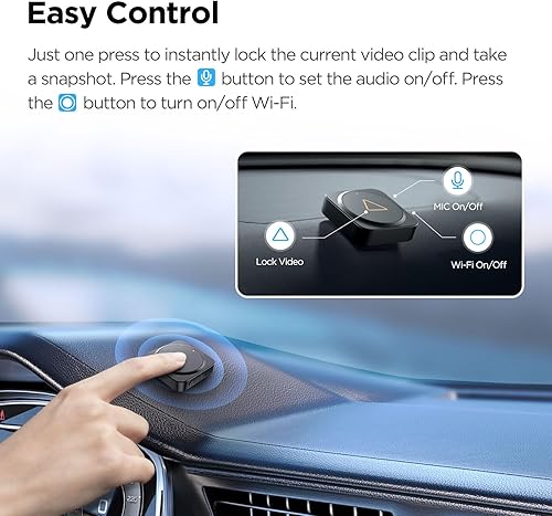 Miniatura 3 de VIOFO BTR200 Control remoto inalámbrico Bluetooth con bloqueo de eventos, función de encendidoapagado MIC&Wi-Fi y HDR para A329SVS1A229 ProA229