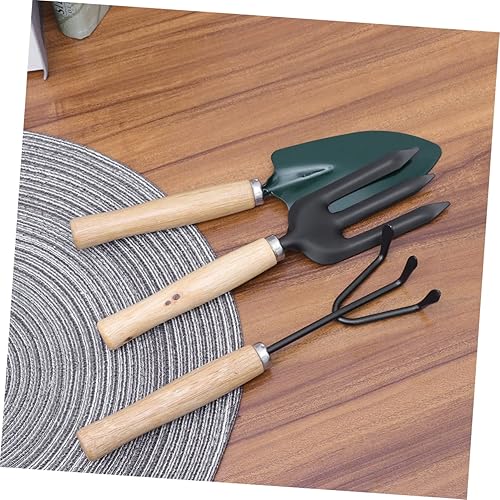 Miniatura 7 de Juego de 3 herramientas de jardinería para interiores, paleta de mano, rastrillo de jardín pequeño, pala para plantas de casa, herramientas de