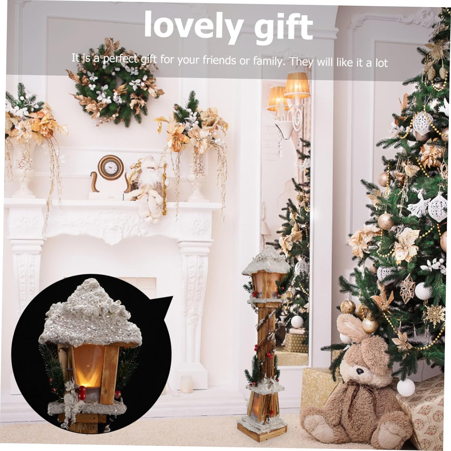 1Pc Luminous Streetlamp Model Delicate Tabletop Ornament for Christmas Decor for Home Garden and Office Showcase Adornment for Memorable Holidays