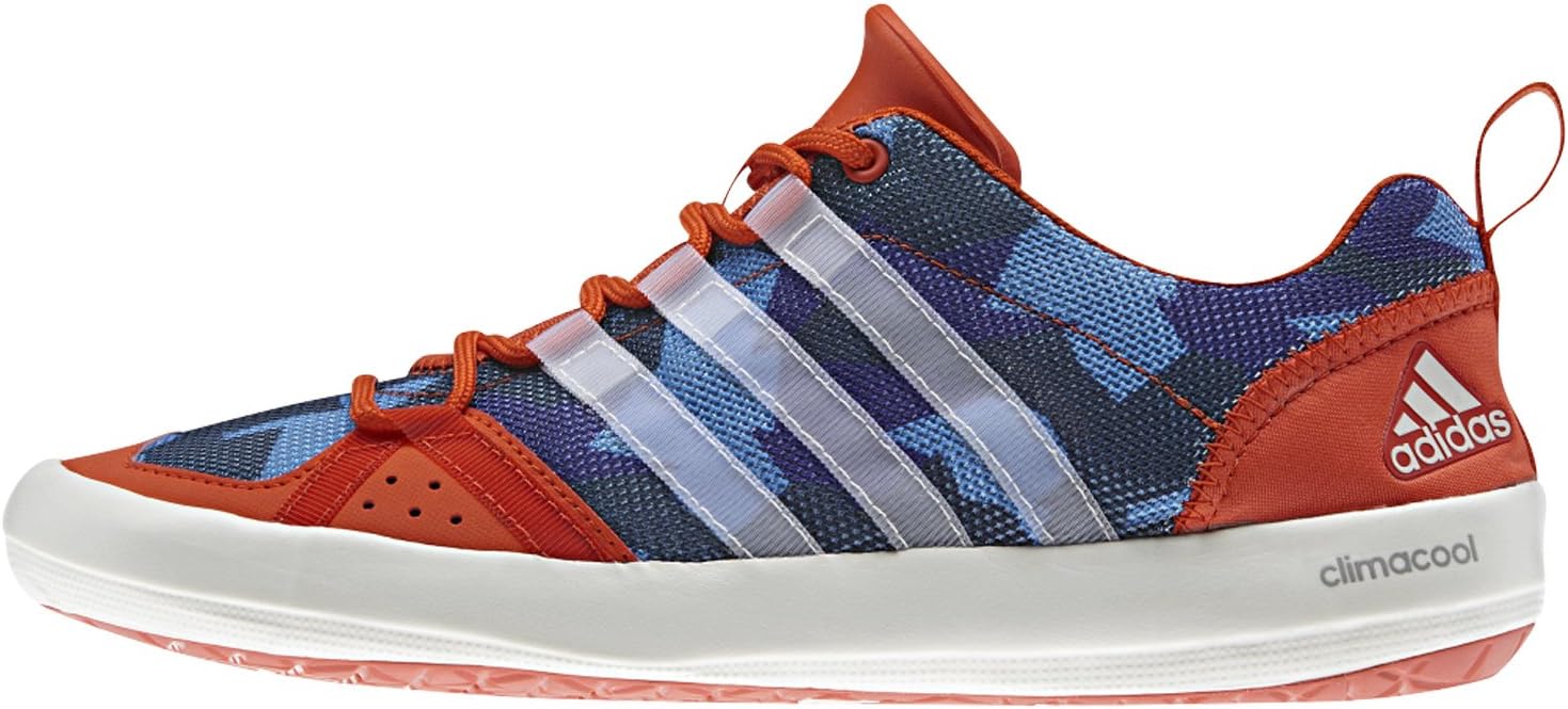 adidas Performance Men's Climacool Boat LACE Graphic Shoe, Bold Orange/Chalk White/COL. Navy, 10