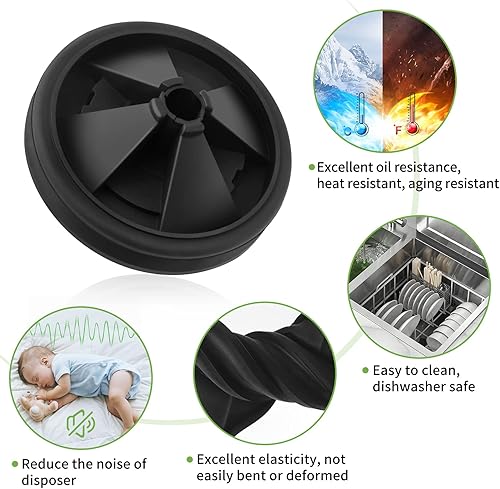 Miniatura 5 de Protectores contra salpicaduras para eliminación de basura de 3 18 pulgadas, deflector de fregadero de goma, piezas de repuesto extraíbles y