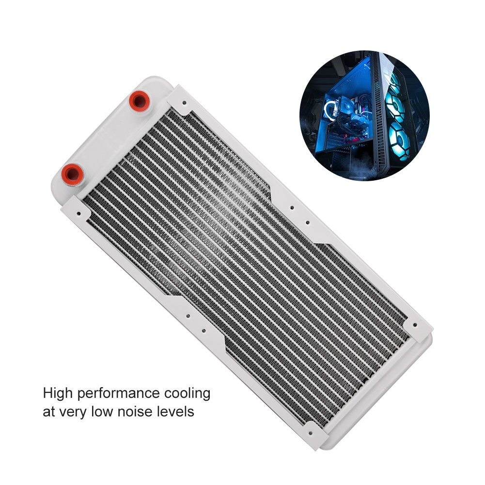 Radiateur en aluminium dissipateur de chaleur ordinateur refroidissement par eau échangeur de chaleur liquide blanc refroidissement haute performance pour ordinateur refroid (240mm)