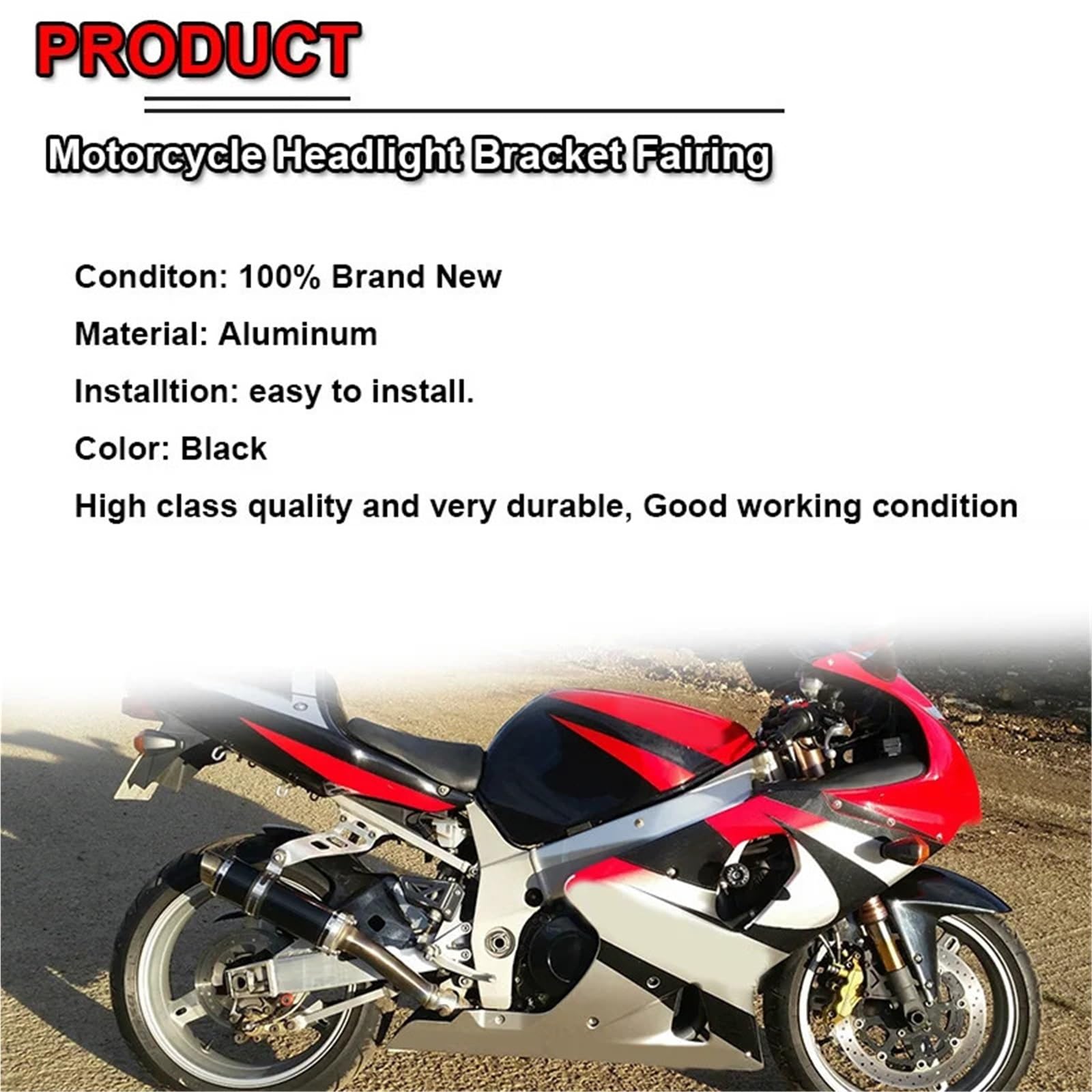 uchwyt montażu na lampie motocyklowej Pasuje do motocykla SUZUKI GSXR600 GSXR750 2000-2003 GSX-R1000 01 02 Przednia górna owiewka wspornik reflektora