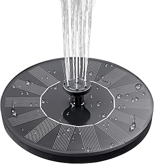 Solar Fountain Pump for Bird Bath, Solar Powered Bird Bath Fountain Pump with 6 Nozzles, Solar Water Fountain for Outdoor, Garden, Ponds, Pool, Fish Tank and Aquarium