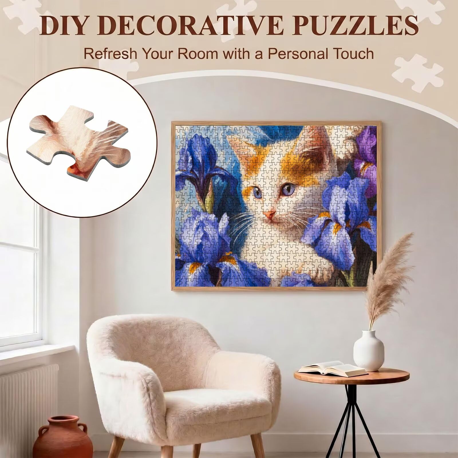 blu gatto Puzzle 3000 Pezzi per Adulti, Puzzle in Legno - Collezione Classica con Poster Incluso - Sfida di Concentrazione e Passatempo Antistress, Gioco Educativo per Famiglia, 122 x 81 cm f0-602