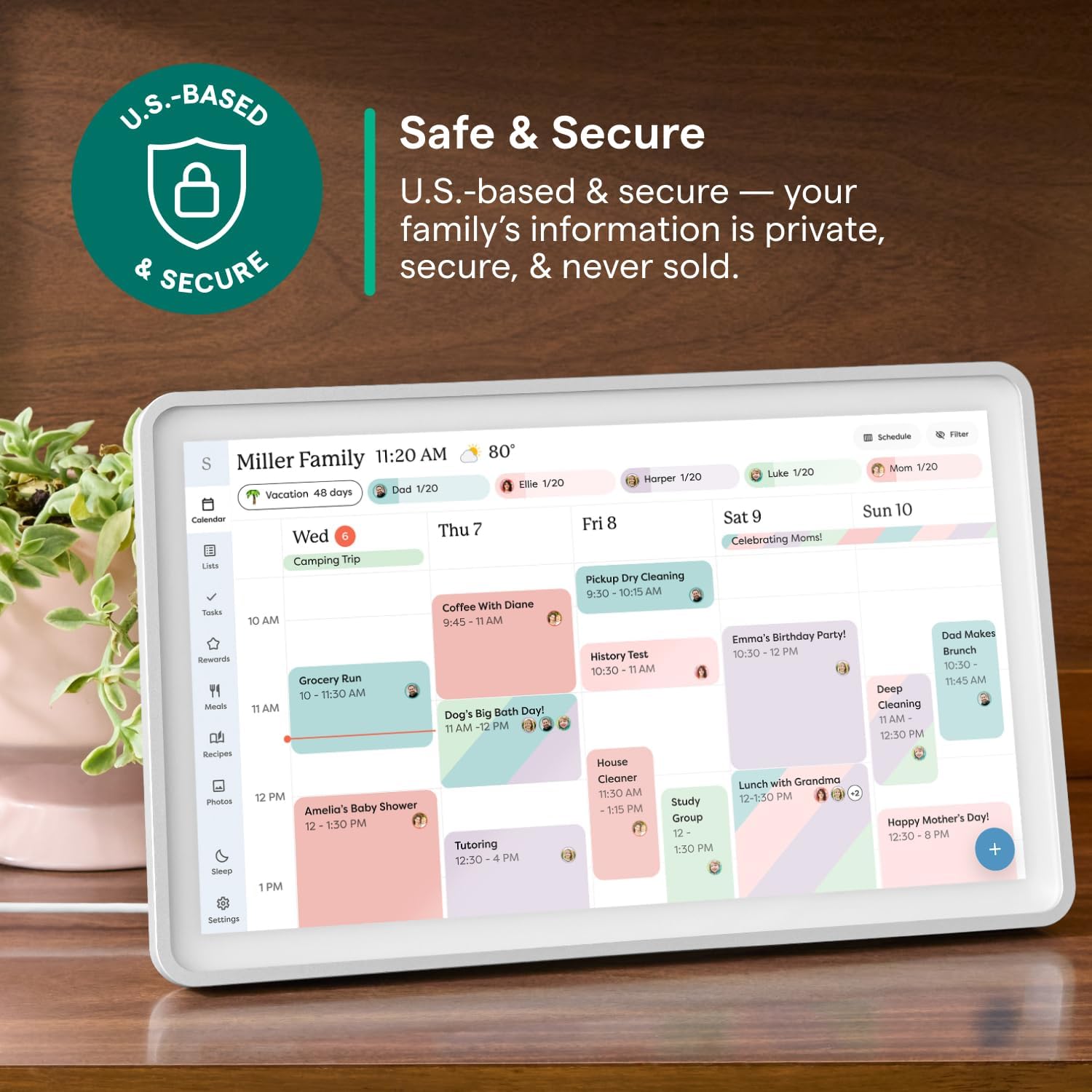 Skylight Calendar 2 - 15-inch Full HD Touchscreen Digital Calendar, Featured on Wirecutter - Wall Planner & Interactive Chore Chart, Smart Family Organizer, 16GB Storage, Wi-Fi, Wall Mount Included - Shadow Box, Silver