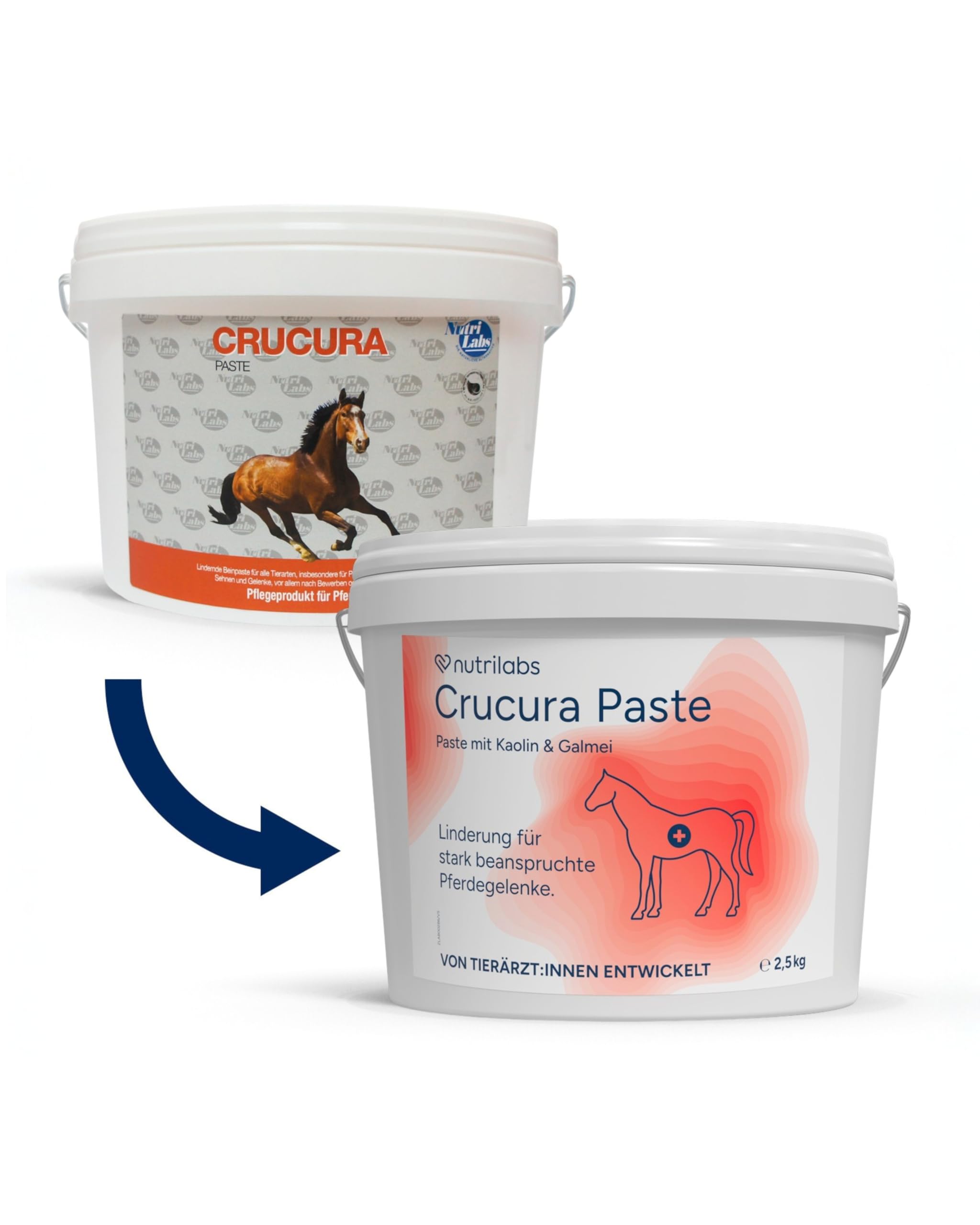 NutriLabs Crucura Gelenk-Paste für Pferde 2,5 kg - mit Bentonit, Kaolin & Galmei - Pferde Gelenkcreme - Creme für Gelenke - Gelenknahrung für Pferde