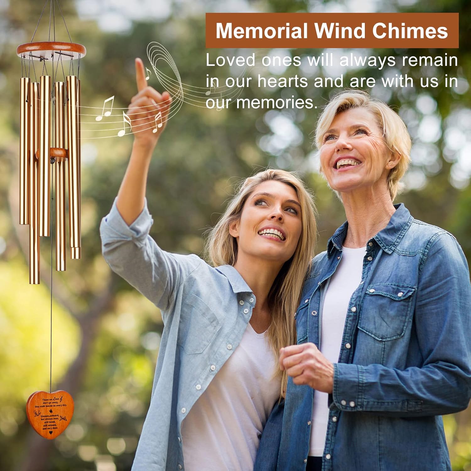 Wind Chimes for Outside,30" Large Deep Tone Sympathy Chimes, Memorial Loss of Loved One Mother Father, Meaningful Bereavement/Memorial/Sympathy Gift in Memory a one - Image 5