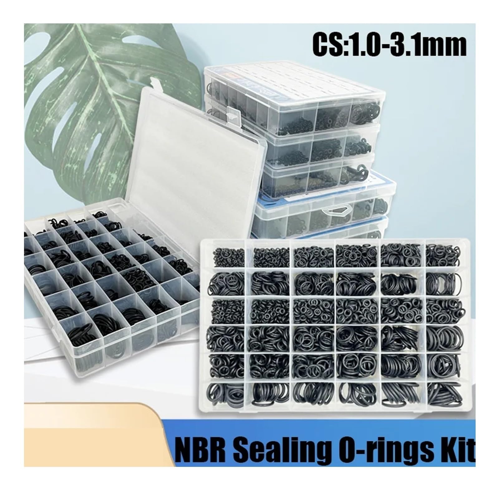 Junta tórica de nitrilo negro, arandela de goma, junta tórica NBR, junta de sellado, grifo de plomería for automóvil, reparación de agua, aceite resistente(2840pcs 1set)