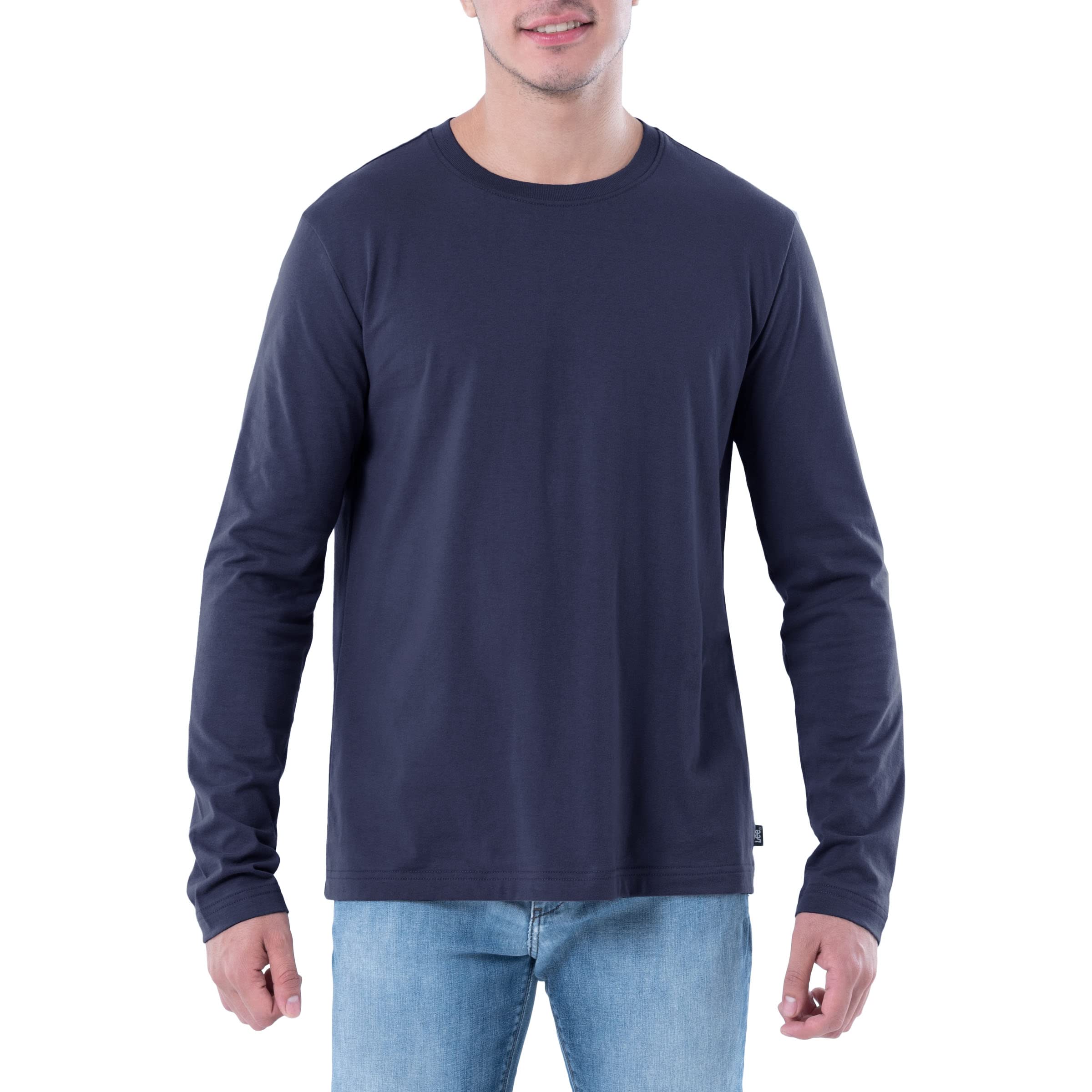 Lee Men's Patriot Blue Long Sleeve Cotton T-Shirt, 42/44