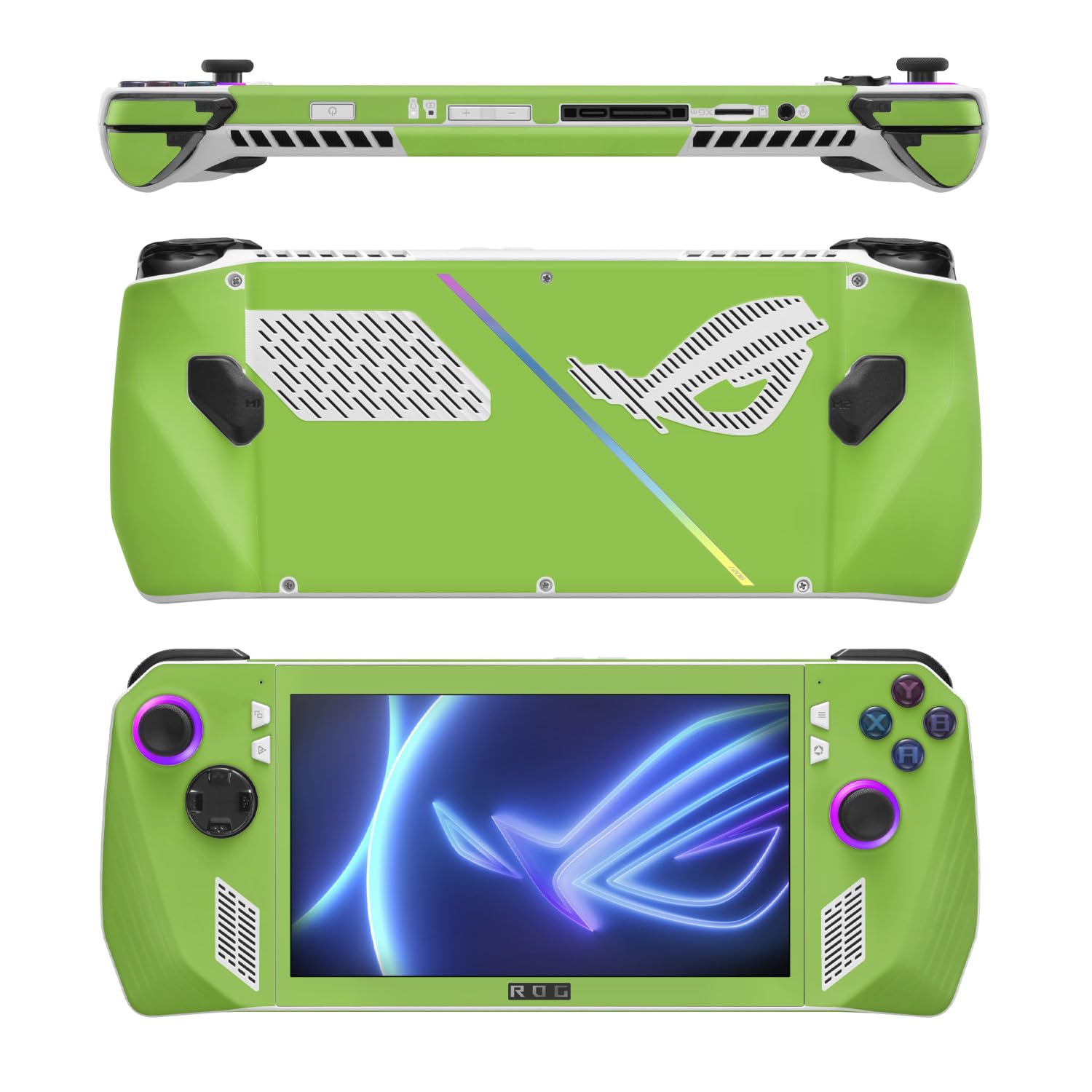MightySkins Skin Compatible with Asus ROG Ally - Solid Lime Green | Protective, Durable, and Unique Vinyl Decal wrap Cover | Easy to Apply, Remove, and Change Style