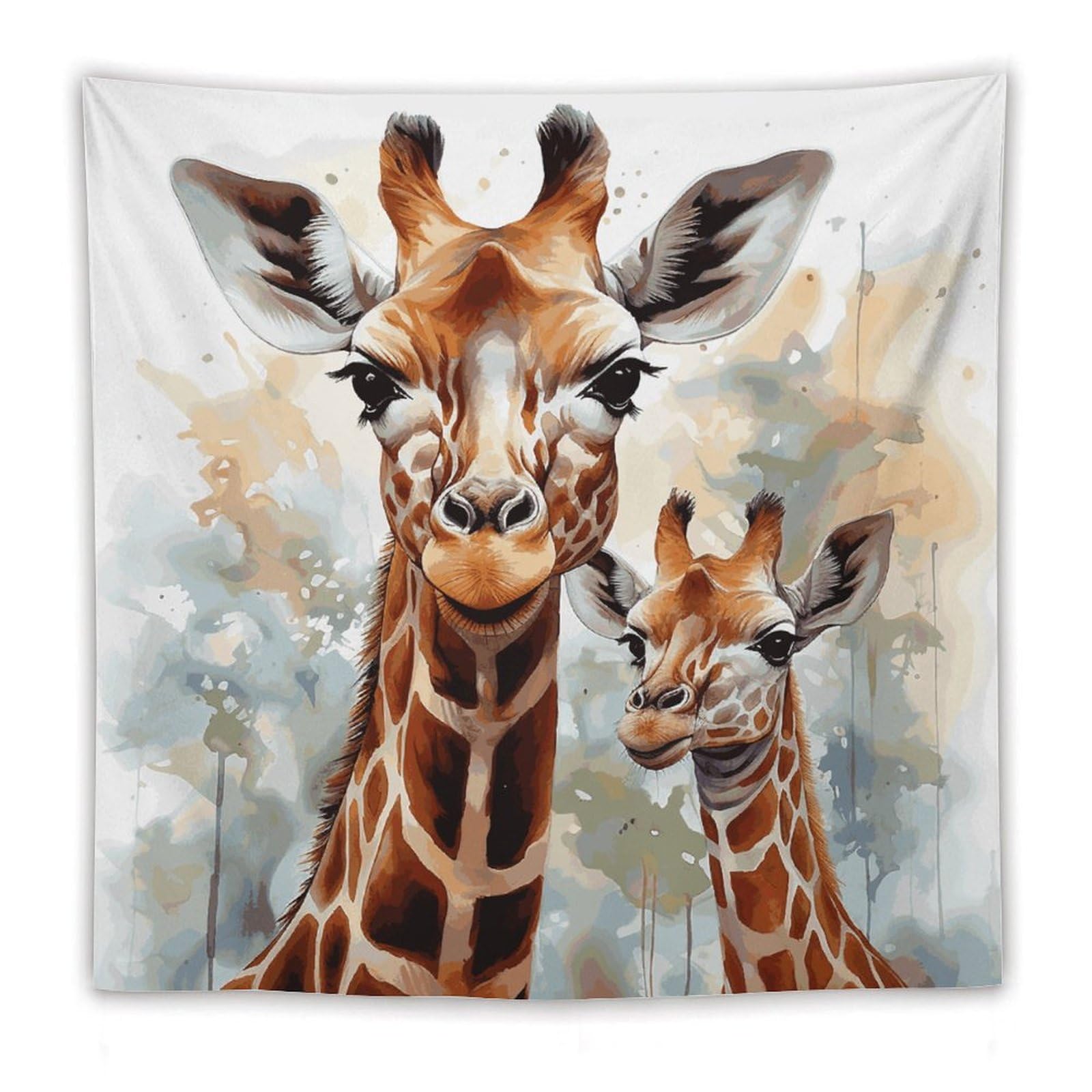 LDGSUPH Watercolor Deer Giraffe Tapestry Wall Hanging Decor Anti-fading Aesthetic Wall Tapestries Fashion Wall Blanket Decor Modern Wall Art Tapestry for Bedroom Home Decor 60"x60"