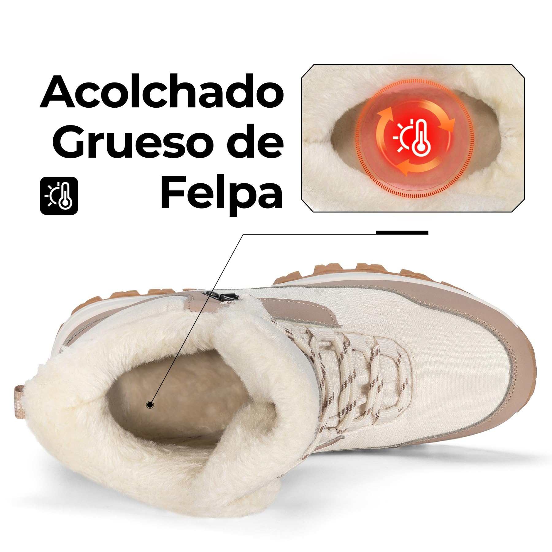 Mishansha Botas Mujer Invierno Cálidos Zapatos Senderismo Antideslizante Botines de Montaña 36-42 EU