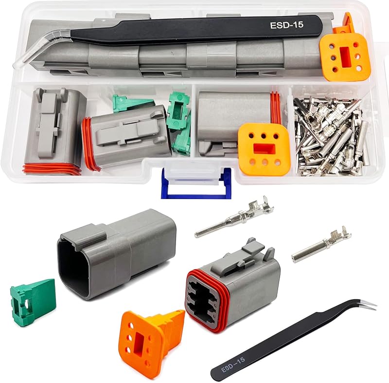 Kit de Conectores Deutsch DT Automotivos 6 Pinos Twippo à Prova d’Água – 3 Conjuntos