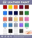 Colorful Acrylic Leather Paint for Shoe Painting- 24 Colors Leather Paint for Bag & Wallet Decor, Leather Jacket Care, Crafts DIY & Customizing Leather Projects