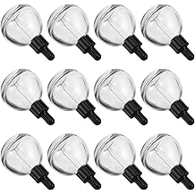 LALADEFIEE 12 Adet Şeffaf Cam Damlatıcı Şişe Sızdırmaz K&uuml;re Tasarımlı Esansiyel Yağ ve Serum Saklama Yeniden Kullanılabilir Kişisel Bakım ve G&uuml;zellik &Uuml;r&uuml;nleri